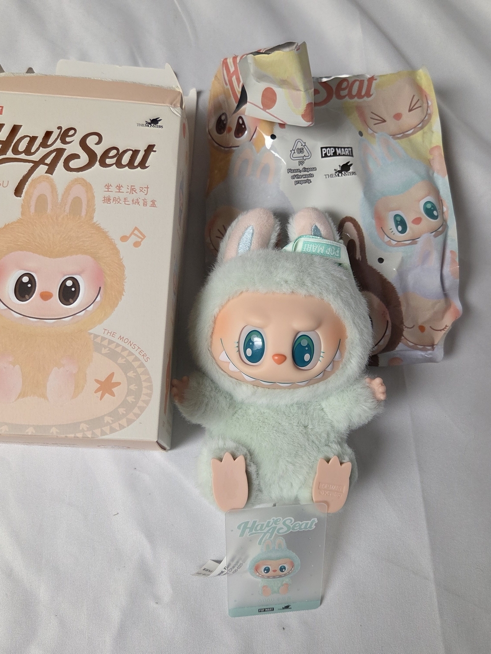 POP MART Labubu The Monsters Have A Seat QuQu Plush Figure Open Box New Inside